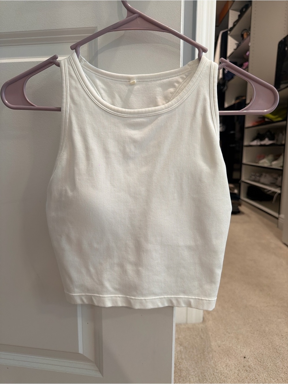 H&M White Ribbed Cropped Tank Top - Picture 2 of 5